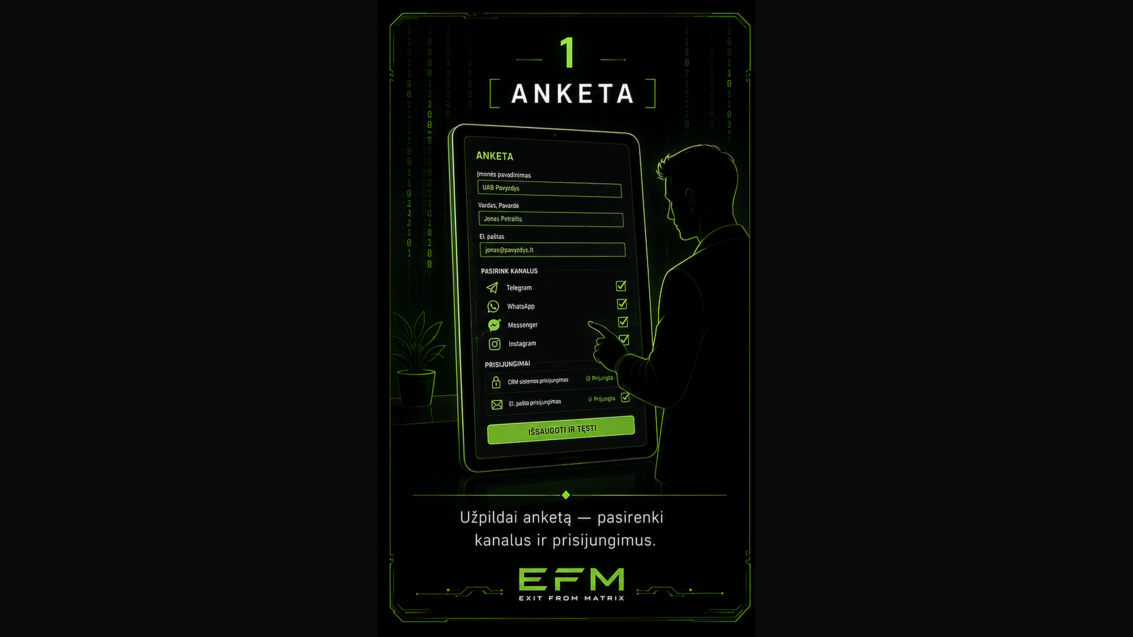 Žingsnis 1: užpildykite anketą apie savo verslą